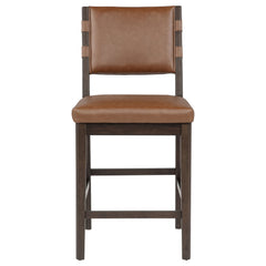 Tegan Faux Leather Upholstered Counter Height Chair Cognac (Set of 2)