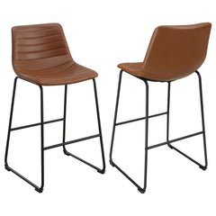 Best Furniture Outlet - Coaster - Zuni Upholstered Counter Height Chair Saddle (Set of 2) - 107218