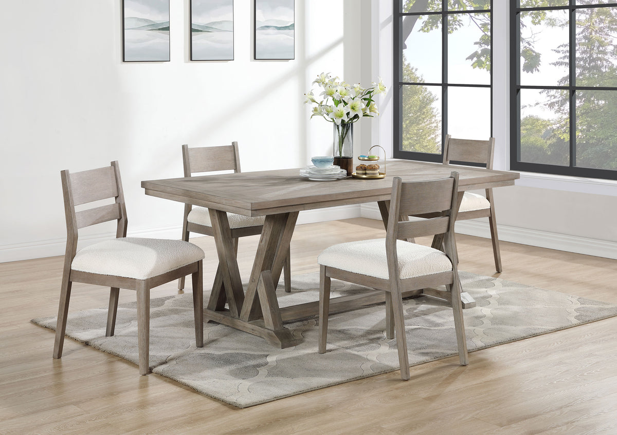 Best Furniture Outlet - Coaster - Cornelia 5-piece Rectangular Dining Table Set Coastal Grey  - 107441-S5