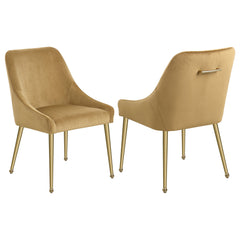 Best Furniture Outlet - Coaster - Mayette Upholstered Dining Side Chair Cognac (Set of 2) - 107582