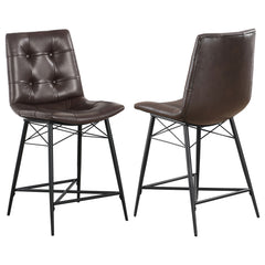 Best Furniture Outlet - Coaster - Aiken Upholstered Tufted Counter Chair Brown (Set of 2) - 107860