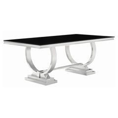 Antoine 5-piece Rectangular Glass Top Dining Set Chrome