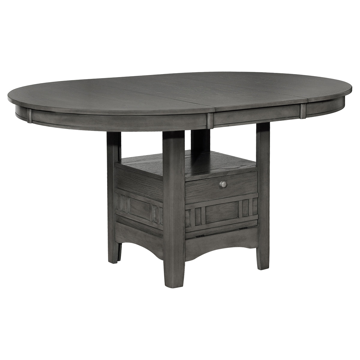 Best Furniture Outlet - Coaster - Lavon Oval 60-inch Extension Leaf Dining Table Medium Grey - 108211