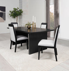 Best Furniture Outlet - Coaster - Brookmead 5-piece Extension Leaf Dining Table Set Black - 108231-S5