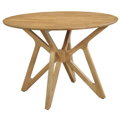 Best Furniture Outlet - Coaster - Elowen Round 42-inch Solid Wood Dining Table Light Walnut - 108440