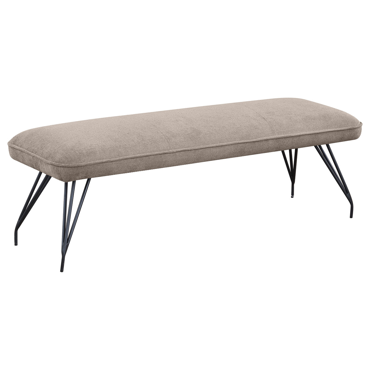 Best Furniture Outlet - Coaster - Dodson Fabric Upholstered Dining Bench Taupe  - 108497