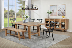 Best Furniture Outlet - Coaster - Middleton 6-piece Extension Leaf Dining Set Brown and Black - 108540-S6B
