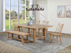 Best Furniture Outlet - Coaster - Middleton 6-piece Extension Leaf Dining Set Natural Brown - 108540-S6N