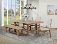 Best Furniture Outlet - Coaster - Middleton 6-piece Extension Leaf Dining Set Brown and Beige - 108540-S6