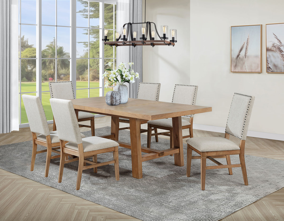 Best Furniture Outlet - Coaster - Middleton 7-piece Extension Leaf Dining Set Brown and Beige - 108540-S7