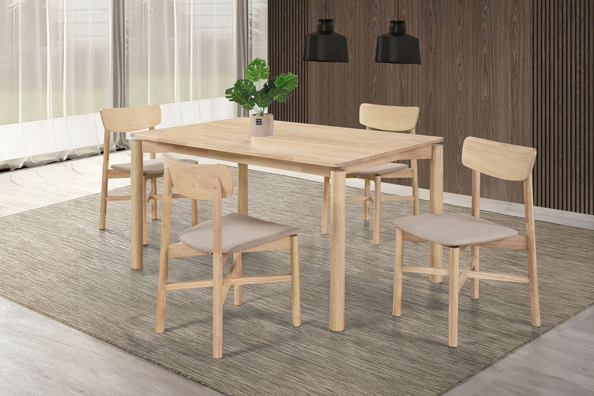 Best Furniture Outlet - Coaster - Parkridge 5-piece 59-inch Wood Dining Set White Washed - 108551-S5