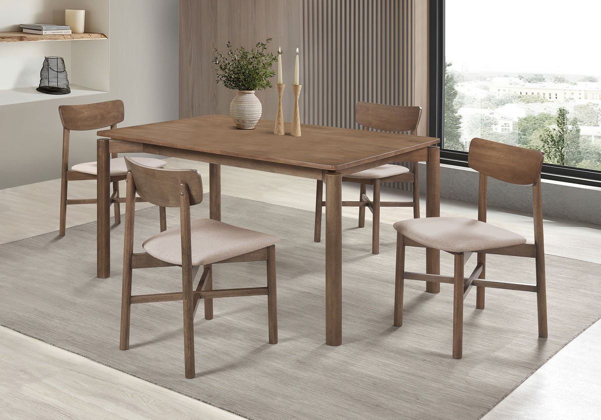 Best Furniture Outlet - Coaster - Parkridge 5-piece 59-inch Wood Dining Set Natural Walnut - 108561-S5