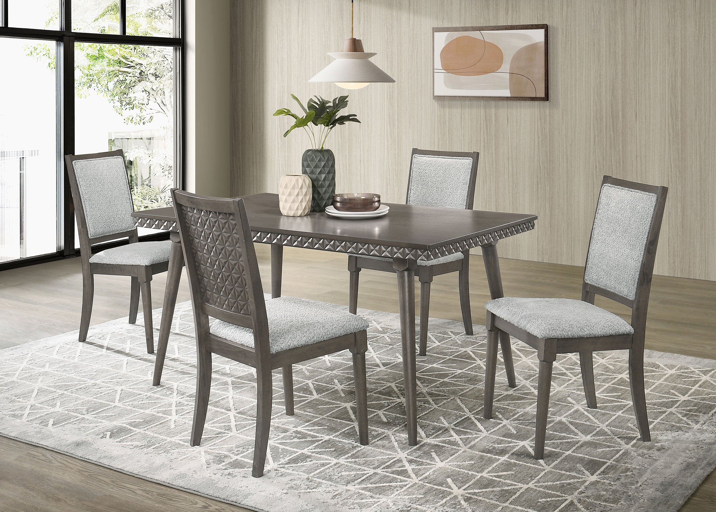 Best Furniture Outlet - Coaster - Onslow 5-piece 59-inch Rectangular Dining Set Dark Brown - 108621-S5