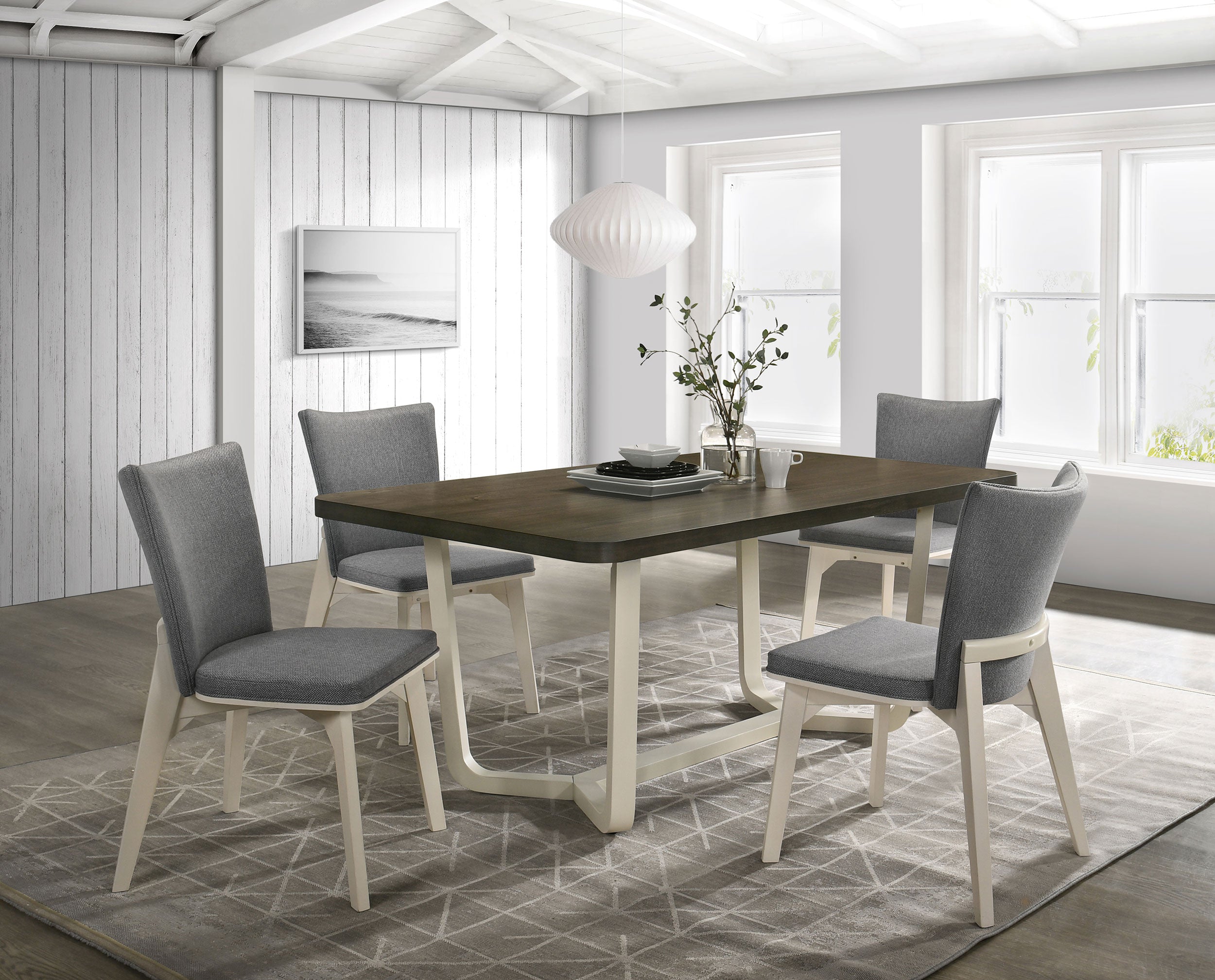 Best Furniture Outlet - Coaster - Biloxi 5-piece 71-inch Rectangular Dining Set Greyish Brown - 108681-S5