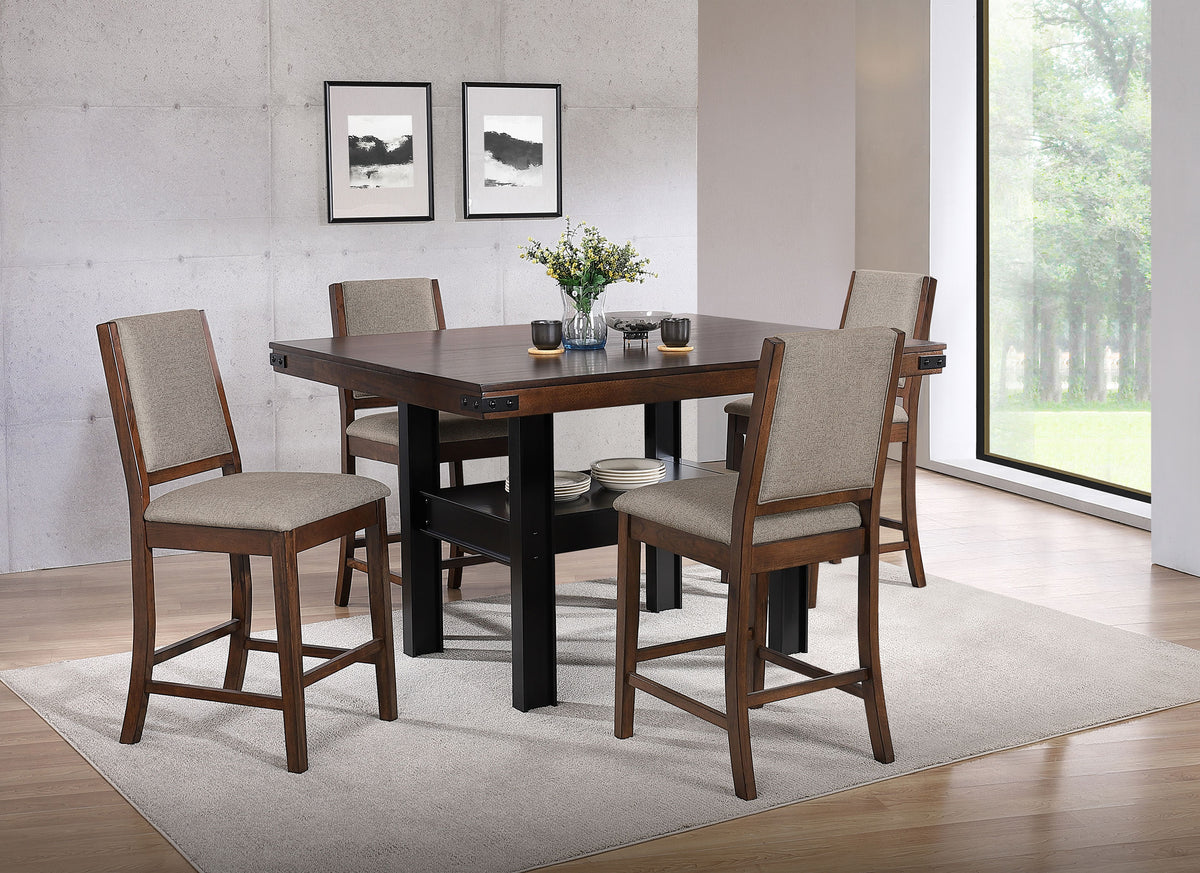 Best Furniture Outlet - Coaster - Patterson 5-piece Counter Height Dining Set Mango Oak  - 108888-S5