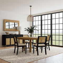 Best Furniture Outlet - Coaster - Arini 5-piece Round Dining Table Set Sand Wash and Black - 108930-S5B