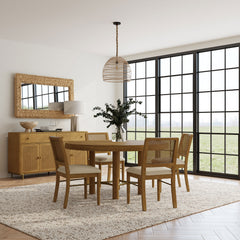 Best Furniture Outlet - Coaster - Arini 5-piece Round Dining Room Table Set Sand Wash - 108930-S5W
