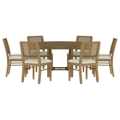 Arini 7-piece Round Dining Room Table Set Sand Wash