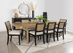 Best Furniture Outlet - Coaster - Arini 9-piece Extension Leaf Dining Table Set Sand Wash and Black - 108931-S9B
