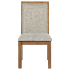 Bruner Upholstered Side Chair Natural Brown (Set of 2)