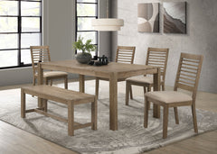 Best Furniture Outlet - Coaster - Scottsdale 6-piece Rectangular Dining Set Brown Washed  - 109181-S6
