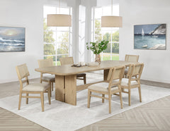 Best Furniture Outlet - Coaster - Kailani 7-piece Rectangular Wood Dining Table Set Beige Oak - 109381-S7