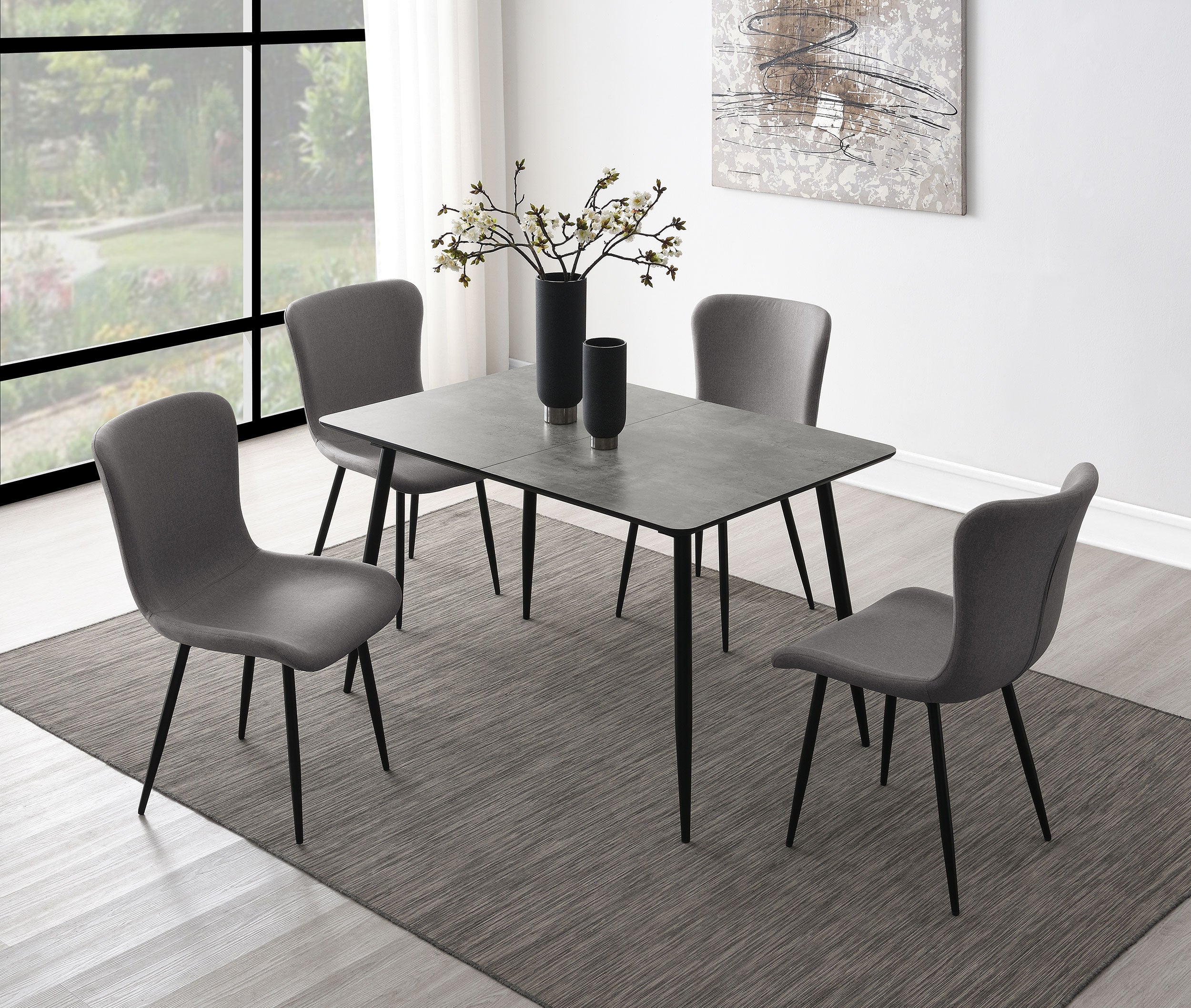 Best Furniture Outlet - Coaster - Horizon 5-piece Dining Set with Extension Table Grey - 109391-S5