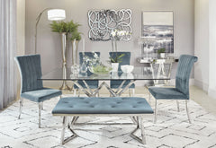 Best Furniture Outlet - Coaster - Beaufort 6-piece Rectangular Dining Set Chrome and Grey - 109451-S6