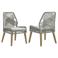 Best Furniture Outlet - Coaster - Nakia Woven Rope Dining Side Chairs Grey (Set of 2) - 110033