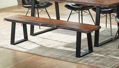 Best Furniture Outlet - Coaster - Ditman Live Edge Wood Dining Bench Grey Sheesham - 110183