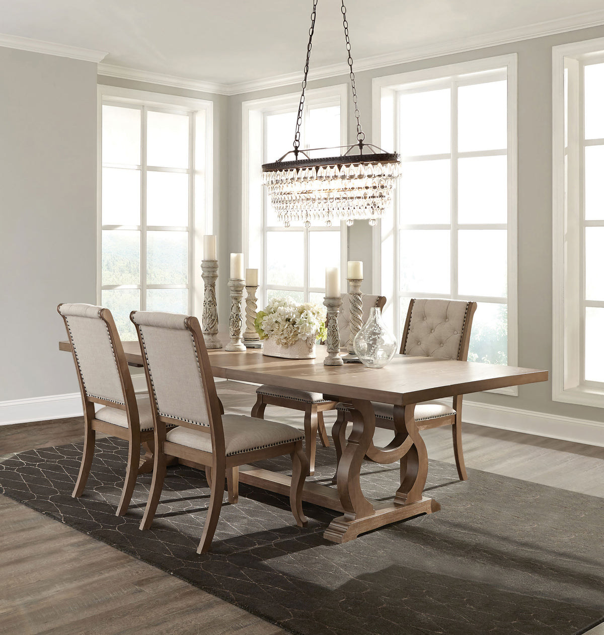 Best Furniture Outlet - Coaster - Brockway 5-piece Extension Leaf Dining Set Barley Brown - 110291-S5
