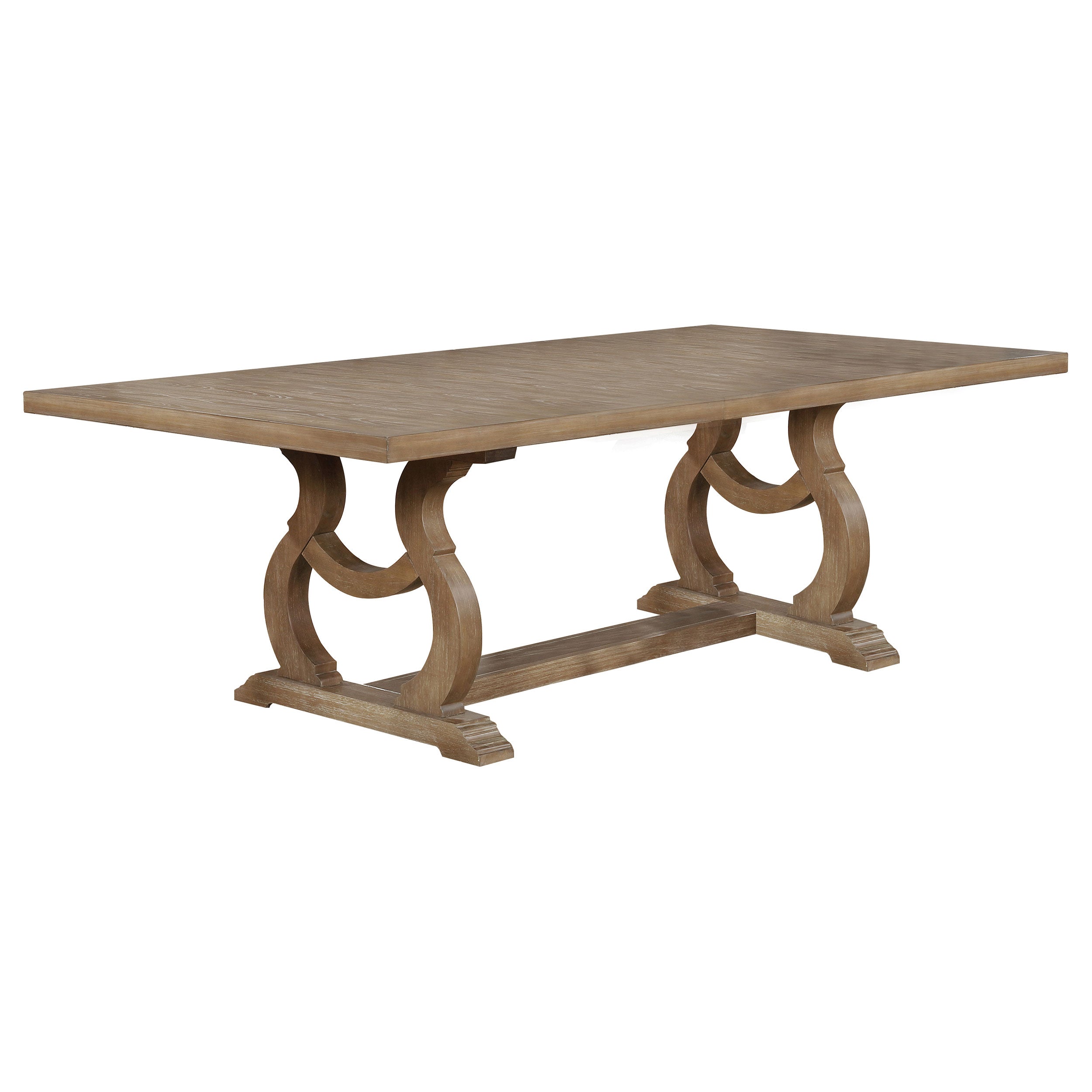 Best Furniture Outlet - Coaster - Brockway 104-inch Extension Leaf Dining Table Barley Brown - 110291