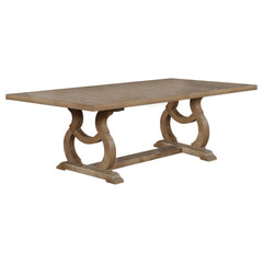 Best Furniture Outlet - Coaster - Brockway 104-inch Extension Leaf Dining Table Barley Brown - 110291