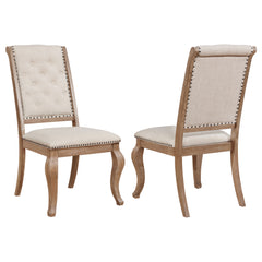 Best Furniture Outlet - Coaster - Brockway Upholstered Dining Chair Barley Brown (Set of 2) - 110292