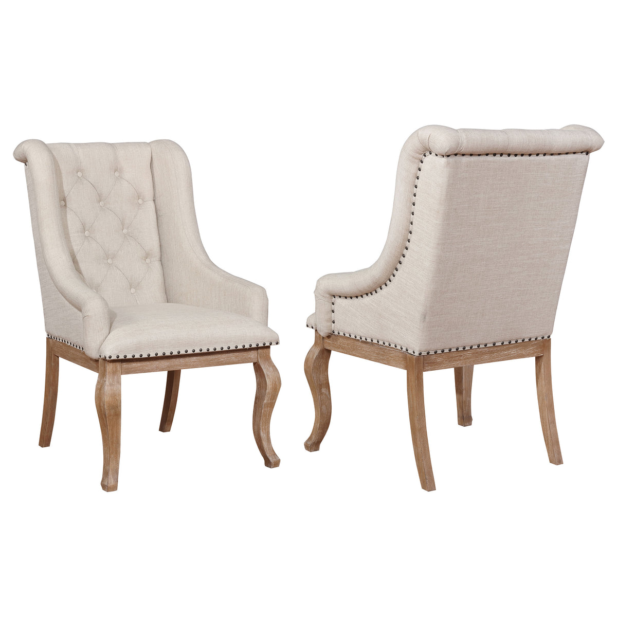 Best Furniture Outlet - Coaster - Brockway Upholstered Arm Chair Barley Brown (Set of 2) - 110293