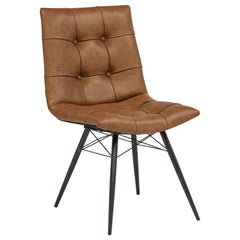Best Furniture Outlet - Coaster - Aiken Faux Leather Upholstered Dining Side Chair Saddle Brown (Set of 4) - 110302SDL