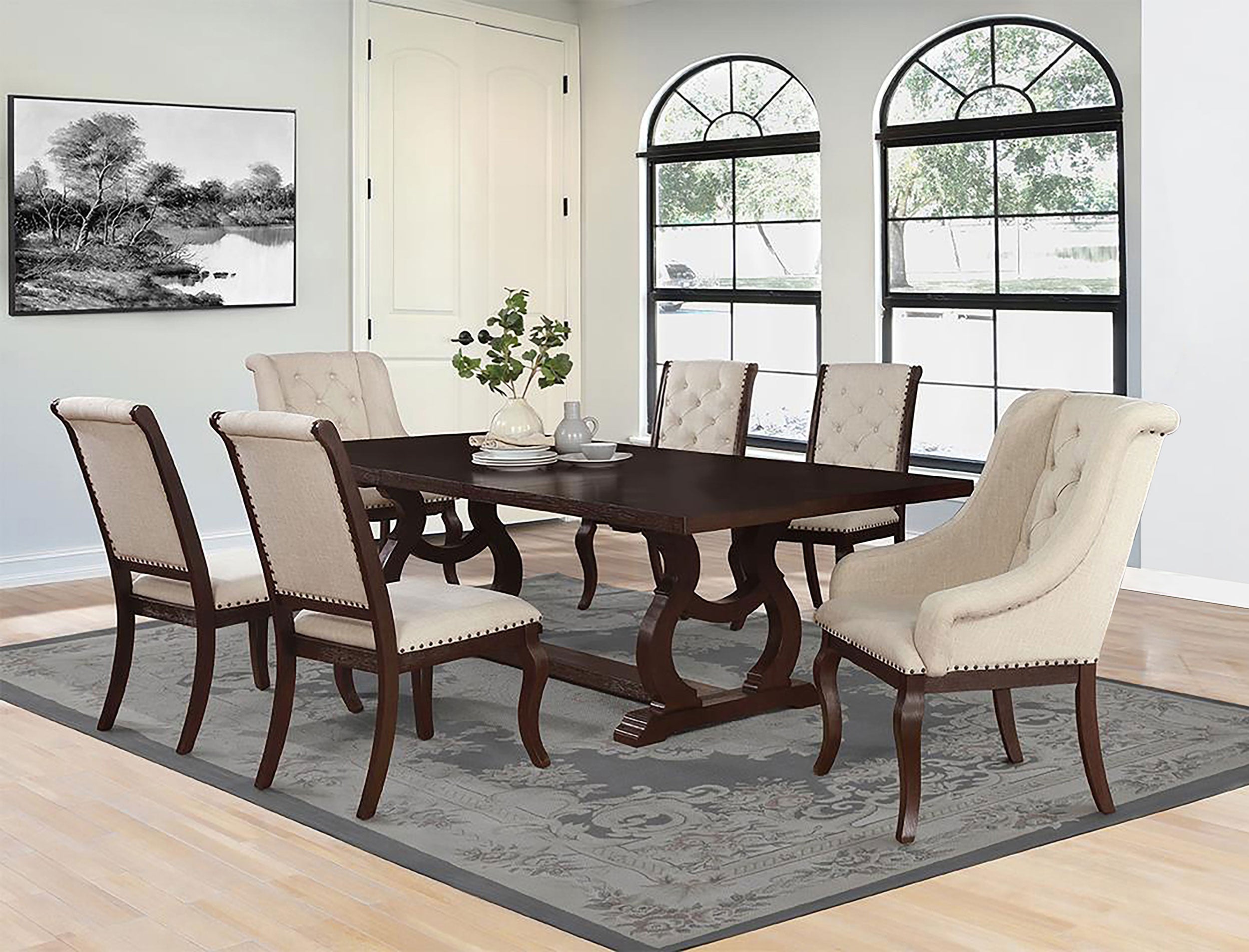 Best Furniture Outlet - Coaster - Brockway 7-piece Extension Leaf Dining Set Antique Java - 110311-S7