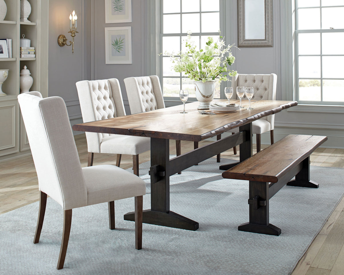 Best Furniture Outlet - Coaster - Bexley 6-piece Rectangular Live Edge Dining Table Set Honey - 110331-S6