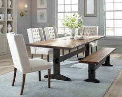 Best Furniture Outlet - Coaster - Bexley 6-piece Rectangular Live Edge Dining Table Set Honey - 110331-S6