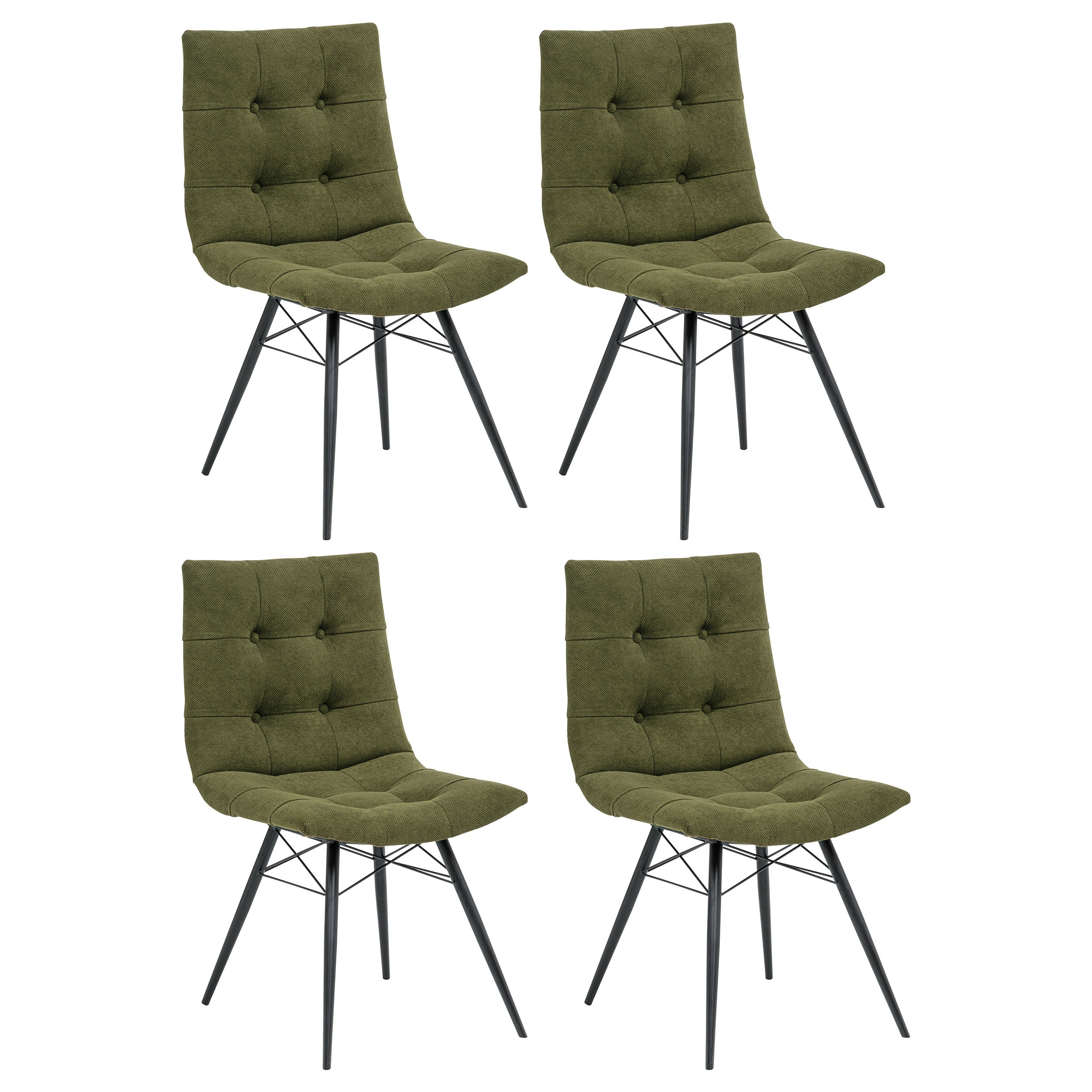Best Furniture Outlet - Coaster - Aiken Fabric Upholstered Dining Side Chair Saddle Forest Green (Set of 4) - 110332FRT