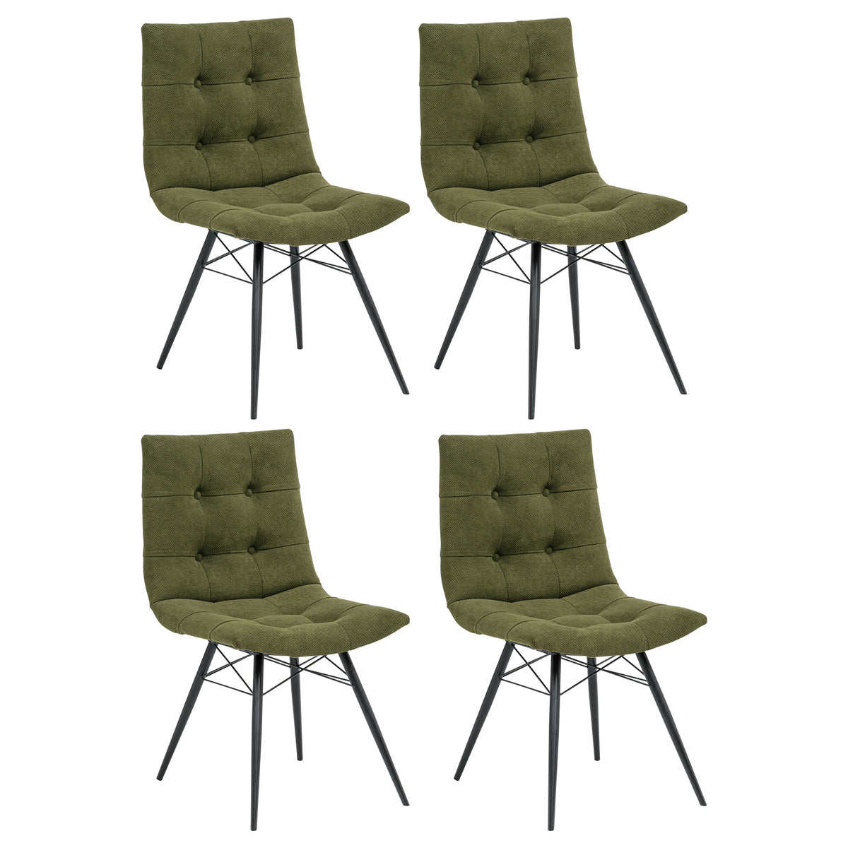 Best Furniture Outlet - Coaster - Aiken Fabric Upholstered Dining Side Chair Saddle Forest Green (Set of 4) - 110332FRT
