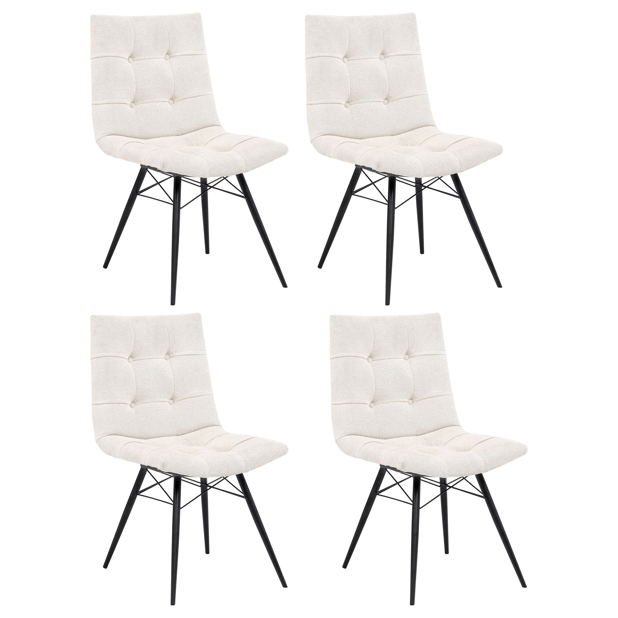 Best Furniture Outlet - Coaster - Aiken Fabric Upholstered Dining Side Chair Saddle Stone White (Set of 4) - 110332STN