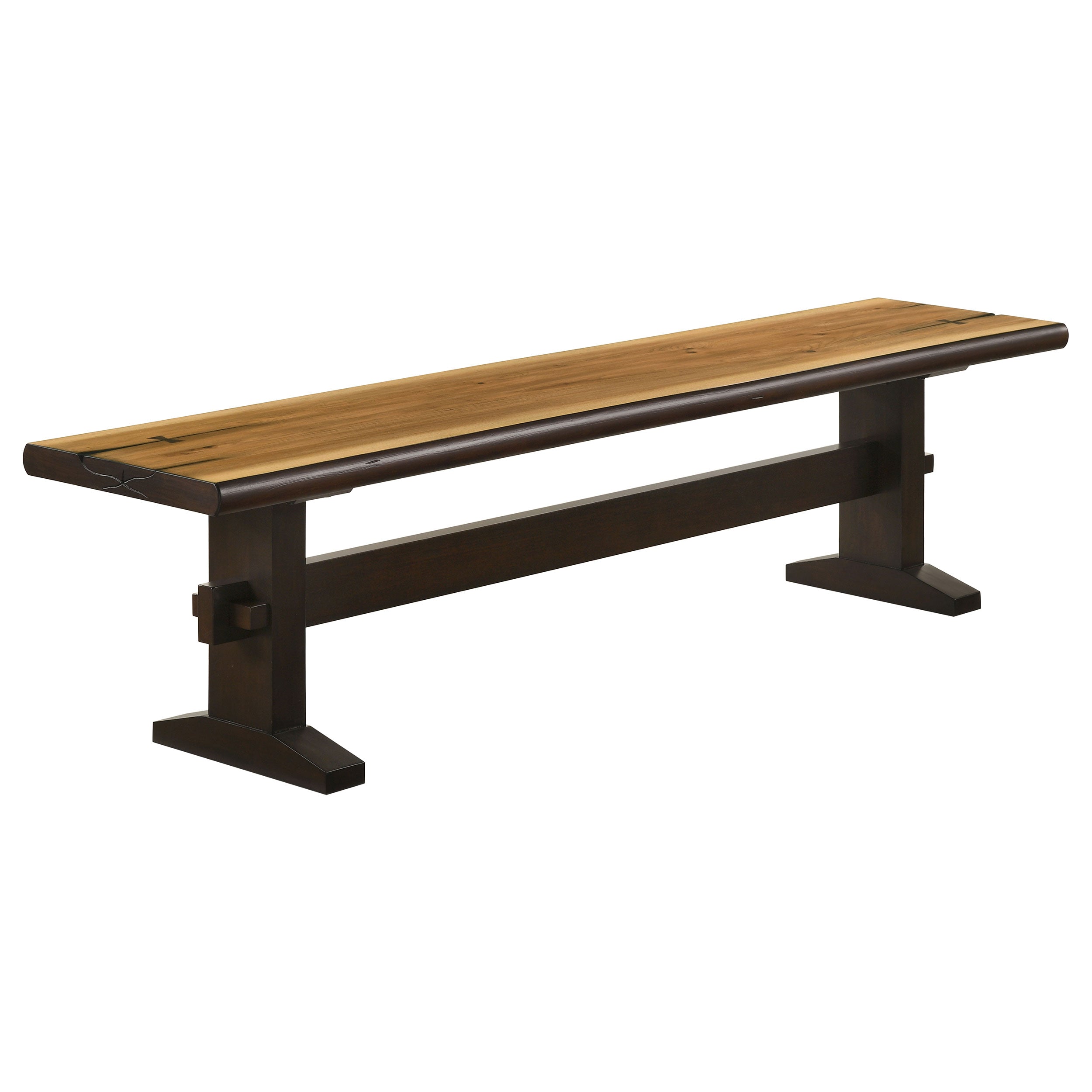 Best Furniture Outlet - Coaster - Bexley Wood Dining Bench Natural Honey and Smokey Black - 110333