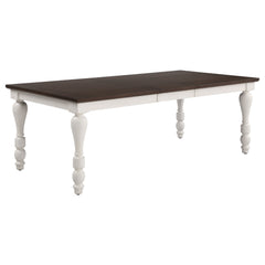 Best Furniture Outlet - Coaster - Madelyn 86-inch Extension Leaf Dining Table Coastal White - 110381