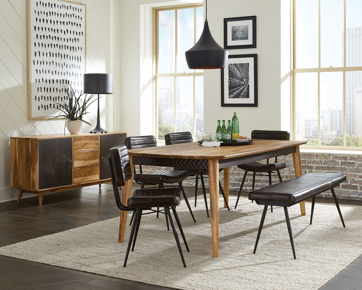 Best Furniture Outlet - Coaster - Partridge 6-piece Dining Set Natural Sheesham and Espresso - 110571-S6E