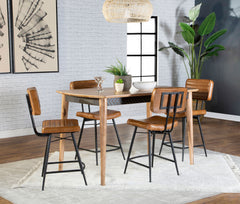 Best Furniture Outlet - Coaster - Partridge 5-piece Counter Dining Set Sheesham and Camel - 110578-S5C