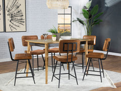 Best Furniture Outlet - Coaster - Partridge 7-piece Counter Dining Set Sheesham and Camel - 110578-S7C