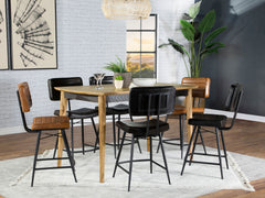 Best Furniture Outlet - Coaster - Partridge 7-piece Counter Dining Set Espresso and Camel - 110578-S7