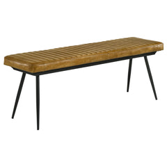 Best Furniture Outlet - Coaster - Misty Leather Upholstered Dining Bench Antique Camel - 110643
