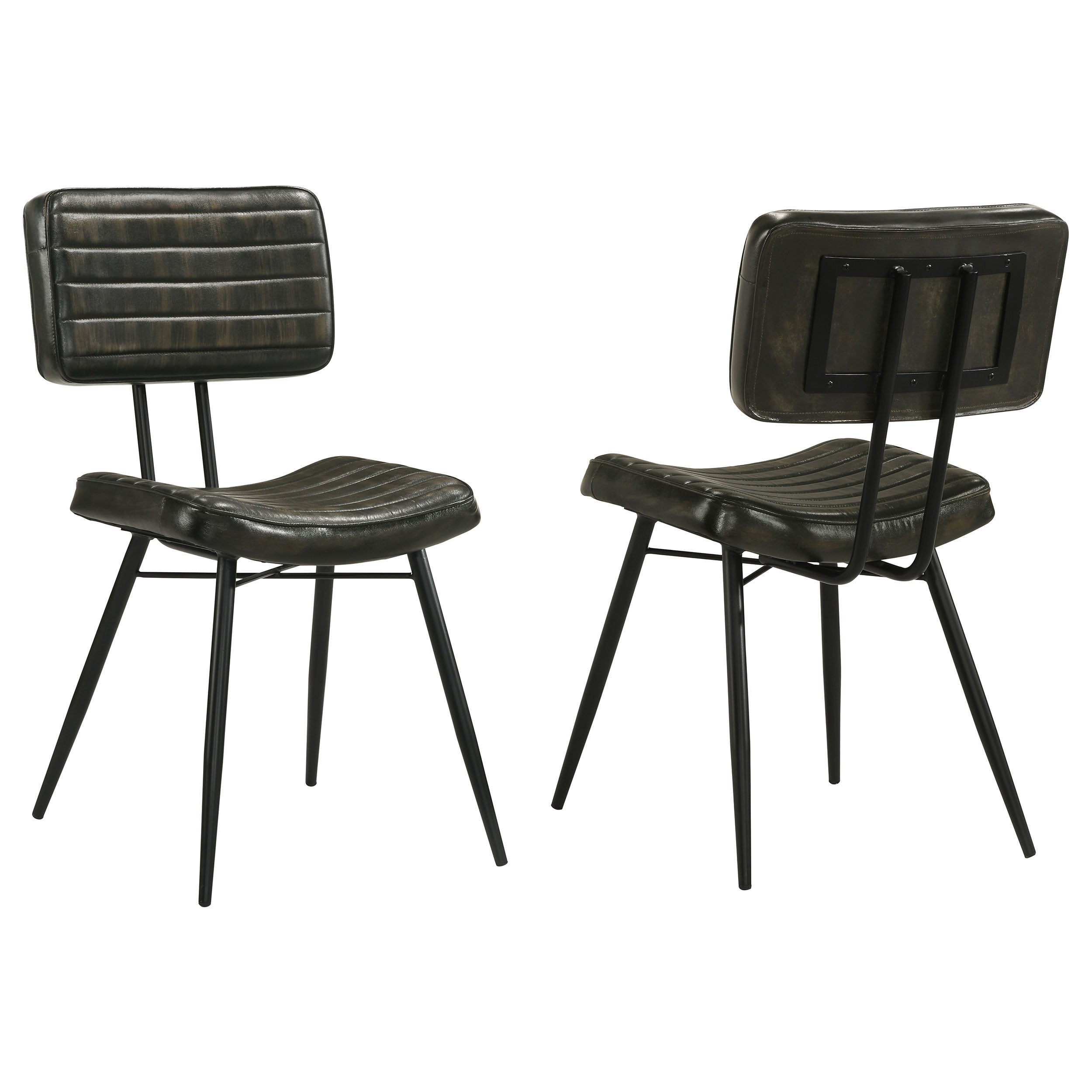 Best Furniture Outlet - Coaster - Misty Leather Upholstered Dining Chair Espresso (Set of 2) - 110652